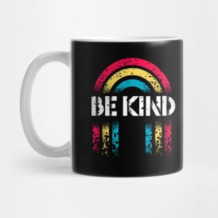 Be Kind Vintage Rainbow Peace Hippie Retro Distressed worn out design Mug